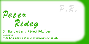 peter rideg business card
